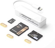 [Apple MFi Certified] SD Card Reader for iPhone,Lightning Memory SD Card Reader Adapter High-Speed XD Picture Card Camera Adapter for iPhone 14/13/12/11/XS/XR/X/8/7/6/5 Supports SD/TF/XD 128G 256G