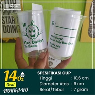 FREE ONGKIR Paket 1000 Pcs Sablon Cup Oval I Size 12-22 Oz - Free Desain - Bahan Tebal  Cup Boba/Cup