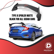 DP Type R Spoiler Pre-painted as Matte Black for All Sedan Cars Honda city 2012-25 Accent-2014-25 Vi