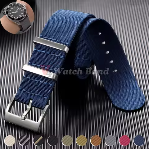 High Quality Fabric Watchband 18mm 20mm 22mm Sport Watch Straps Woven Nylon Strap One Piece Weave Wa