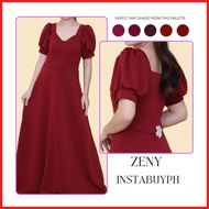 ✶ ❊ ℣ ♬ Zeny Dress Puff Sleeves Dress Formal Dress Ninang Dress Bridesmaids Dress Taytay Tiangge