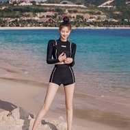 Swimsuit Two Piece Black Set Long Sleeve USRONNIE