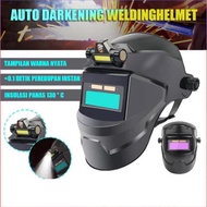 terlaris RAJA Topeng Helm Las Otomatis plus senter headlamp Auto Darkening Solar Welding Helmet Mask