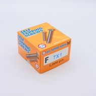 น็อต สกรู เกลียวปล่อย #6 หัวเตเปอร์ F ยกกล่อง เกลียวเหล็ก