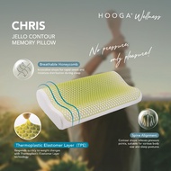 Hooga Wellness CHRIS Jello Contour Memory Foam Pillow | Neck Support | Cooling Pillow | Anti Dust Mi