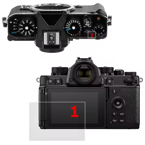 Tempered Glass LCD Screen Protector + Top Aperture Screen Protector for Nikon ZF Z F Camera