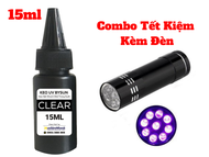[HCM]Combo Tiết Kiệm Keo Uv Kèm Đèn Uv Dán Kính Dán Thép Dán Mica Bysun Clear BB010 15ml