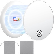 Gospire 20X Magnifying Mirror with Magnetic, 3.5 Inch Round Use for Makeup Application, Compact & Po
