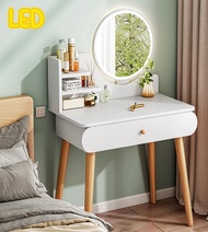 YiFeng โต๊ะเครื่องแป้ง พร้อมกระจก มีให้เลือก LED และ ไม่มีLED (ไม่มีเก้าอี้) โครงไม้ มินิมอล 60cm 1ล