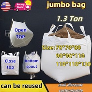 Jumbo Bag, PP Woven, Top Open, Bottom Closed Designed. Load 300Kg/1.2Ton/1.3Ton, 1 Tons Loading Weig