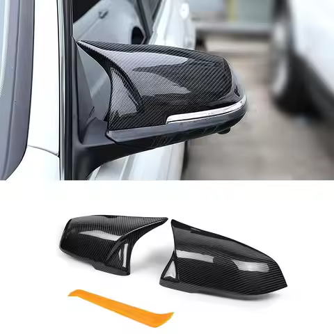Suitable for BMW 1234 Series X1/F20 F22 F30 F32 replaceable carbon patterned ABS horn style rearview