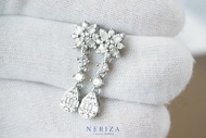 Neriza Jewelry/ ต่างหูระย้าออกงานเพชรสังเคราะห์ ประกายเทียบเท่าเพชรแท้ NE149