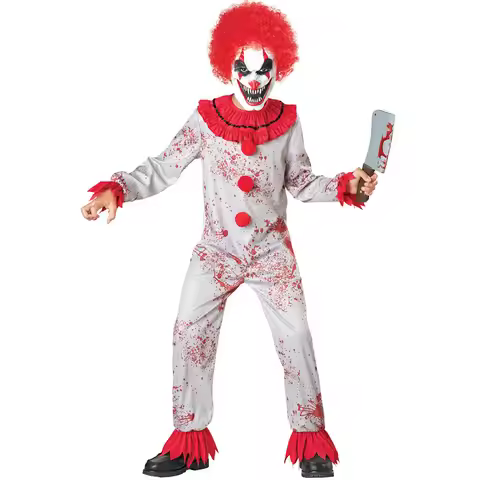Scary Bloody Clown killer Pennywise Costume Halloween Joker Evil Outfit Child Boys Girls Horror For 