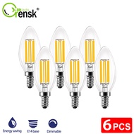 6 Packs LED Filament Bulb E14 220V Edison Bulb Retro Candelabra Bulb Vintage C35 Chandelier Bulb 6W 