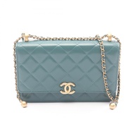 【二手】香奈兒 (Chanel) CHANEL 單背包 Matelassé AP2289 綠色皮革 Matelassé 鏈條錢包 女士二手 A