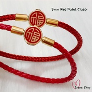 🇲🇾 Ready Stock 3mm/2.5mm/2mm Red Paint Clasp Steel Wire/Leather Bracelet