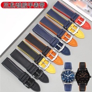 Suitable for Iwc Pilots 50 Xunmeidu Helmsman Black Orange Xitiecheng Nylon Rubber Silicone Watch Strap22mm Watch Accessories