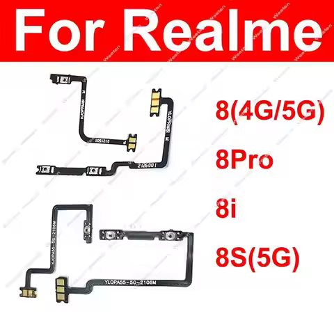 1 Set For Realme 8 8 Pro 8i 8S 4G 5G Power Volume Flex Cable Side Switch Volume Button On OFF Power 