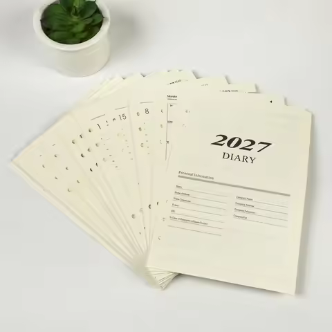 2027 English Loose-leaf Inserts - A5 - 8.11 inches * 5.51 inches, easy to add or remove - 180 sheets