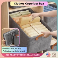 Large Capacity Foldable Clothes Storage Box With steel frame Clothes Organizer Kotak Baju Closet Sto