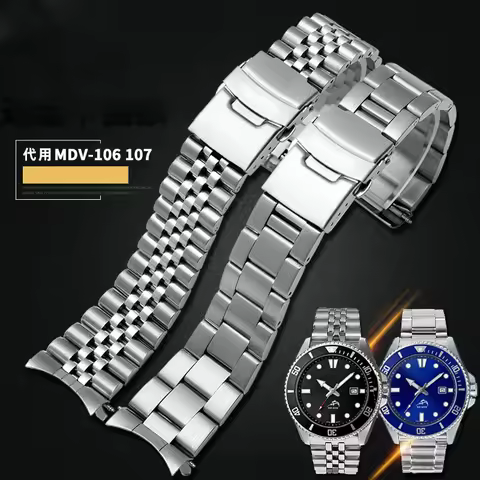 For Casio MDV106-1A MDV-107 MTP-VD01 MDV-106D Strap Stainless Steel Wristband Metal Bracelet 20mm 22
