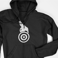 Zipper Hoodie Jacket - Captain America with Shield