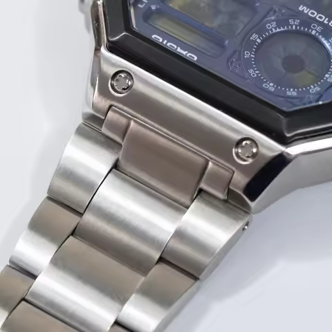 For Casio Royale Strap AE1200WH 316L Stainless Steel Solid Watch Band Brushed Polished Metal Case Br