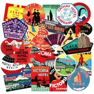 56pcs Retro Travel Stickers, Waterproof Vintage Hotel Stickers for Suitcase Laptop Waterbottle Phone