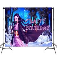 Nezuko Birthday Party Supplies Ghost Slayer Theme Pull Flag Balloons Size Banner Ghost Extermination