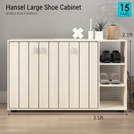 Synergy House Hansel Large Shoe Cabinet 3.5 feet - 3 Colours - Rak Kasut 3.5 Kaki