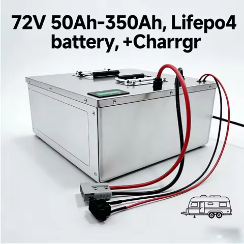 72V LiFePO4 Battery 50Ah-350Ah Rechargeable Deep Cycle Battery Pack | Built-in BMS | Include Charger