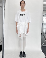 Rotsaniyom White t-shirt with heart tulle detail