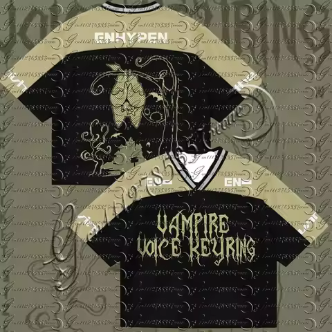 American Football Jersey Black Gold Gothic Y2K Streetwear Tee Personalized Name Number ENHYPEN Fans 