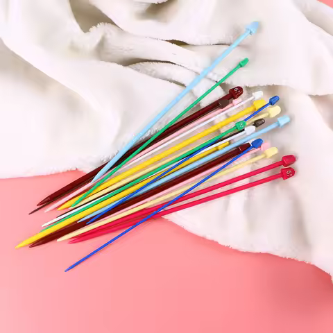 10 Pairs 25Cm Straight Knitting Needles Set Plastic Single Pointed Crochet Hooks 2.0Mm To 6.5Mm Smoo