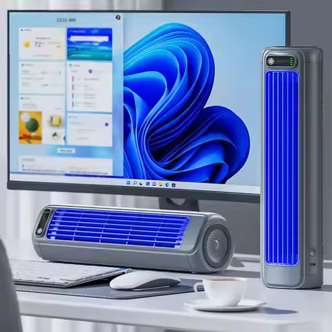 Circulating Fan 3 Speeds Tower Fan Quiet Rechargeable Desk Fan Non-drilling Standing Air Conditionin