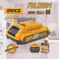 INGCO 2.0AH 20V LI-ION BATTERY FBLI2001/ CAN BE USED ON ALL INGCO TOOLS