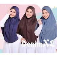 Saiz XL Tudung Sarung Denim Berdagu Awning Lembut