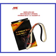 MEAUSU FAN BELT MSFB-4PK-009 4PK845 Model: HYUNDAI GETZ 1.3 / ACCENT 1.5
