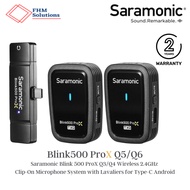 Saramonic Blink500 ProX Q5/ Q6 Wireless Lavalier Microphone For Android Laptop PC USB-C Devices
