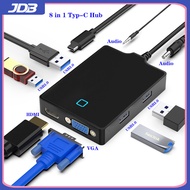 JDB ใหม่ USB C ฮับ USB USB ประเภท C 3.1อะแดปเตอร์ Dock 4K HDMI VGA USB 3.0 5G-แฟลชไดรฟ์สองหัวความเร็วสูงพอร์ตสำหรับ iPad Air 4 2020/MacBook Pro 2020/iPad Pro 2020/Samsung S20 +/พื้นผิว Pro 7/MacBook Pro 2018/MacBook Air 2018/iPad Pro 2018