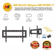 NB North Bayou DF80-T Ergo Height Adjust Fixed TV Wall Mount Bracket Ultrathin Fit 65" to 90" LCD LED Flat Panel TV Screens