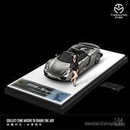 TM1: 64 Porsche 918 Spyder Liquid Silver Simulation Alloy Car Model Gift Ornaments