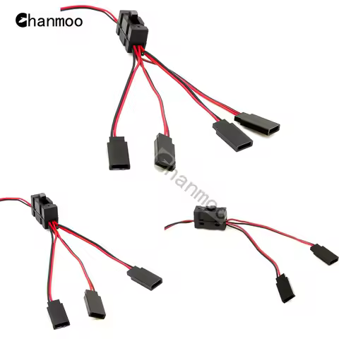1 To 3 Y Wire 1 drag 2 drag 4 switch Servo Extension Cable LED Light Control Power Switch for JR Fut