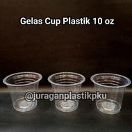 Gelas Cup Plastik Datar 10 oz isi 50 pcs/pack | Minuman Bubur Kacang