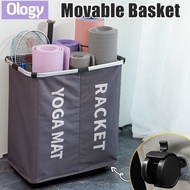 Movable Storage Basket Yoga Mat Laundry Bag Racket Sports Equipment Organizer Fitness Gear Foldable Trolley Box Wheel