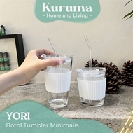 Kuruma YORI Drink Bottle Tumbler Aesthetic Office Transparent Water Starbucks Coffee Cup Aesthetic Minimalist Coffee And Tea Drinking Bottle Tumbler Takeaway Cup Clear