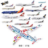 ** Ready stock// Aviation Airplane Stickers Luggage Stickers Laptop Computer Trolley Case Water Cup 
