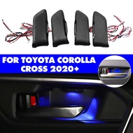 Car LED Door Bowl Armrest Atmosphere Light Decoration Door Bowl Handle Frame Light for Toyota Corolla Cross 2020