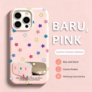 Stand hp Aesthetic Liquid SiliconeCermin ColorfulBINTANG Casing Realme C85 Pro C71 Note 60X 70 C75X 