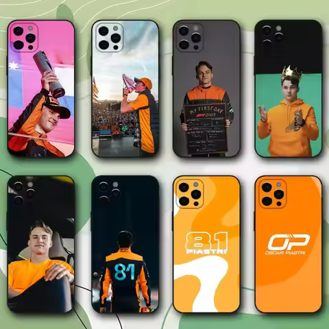 F1 Racing 81 Oscar P-Piastri Phone Case For iPhone 15,14,13,12,11,Pro,X,XS,Max,XR,Plus,Mini Soft Bla
